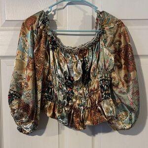 Source Unknown Multicolor Patterned Blouse